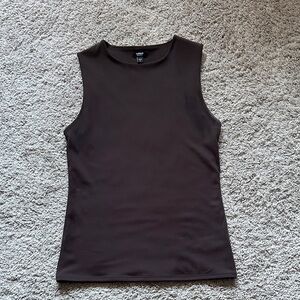 Express Body Contour Dark Brown Tank Top